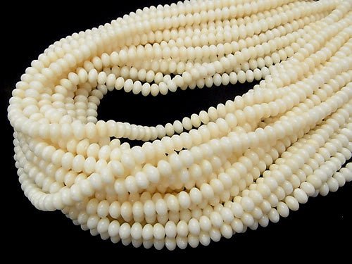 1strand $8.79! White Coral Roundel 6x6x4mm 1strand beads (aprx.15inch / 38cm)