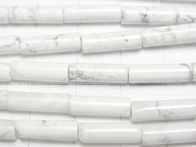 [Video] Howlite Magnesite Tube 13x4x4mm 1strand (aprx.15inch/36cm)