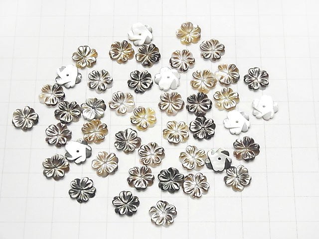 [Video] High-Quality Black Shell (Black-Lip Oyster) AAA Flower [6mm][8mm][10mm][15mm] Center Hole 4pcs