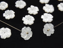 [Video] High-Quality White Shell (Silver-lip Oyster) AAA Flower [6mm][8mm][10mm][12mm][15mm] Center Hole 4pcs