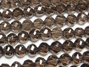 [Video]Smoky Quartz AAA Twist 72Faceted Round 6mm 1/4 or 1strand beads (aprx.15inch/37cm)