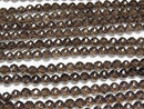 [Video]Smoky Quartz AAA Twist 72Faceted Round 6mm 1/4 or 1strand beads (aprx.15inch/37cm)