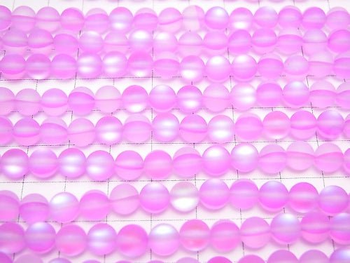 Frost Pink Purple Luna Flash Round 6mm 1strand beads (aprx.15inch/37cm)