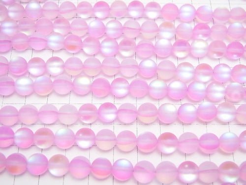 Frost Pink Luna Flash Round 8mm 1strand beads (aprx.15inch/36cm)