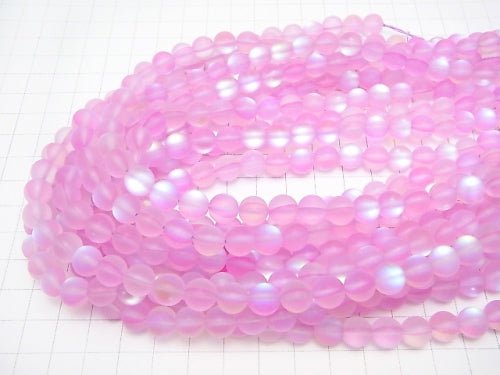 Frost Pink Luna Flash Round 8mm 1strand beads (aprx.15inch/36cm)