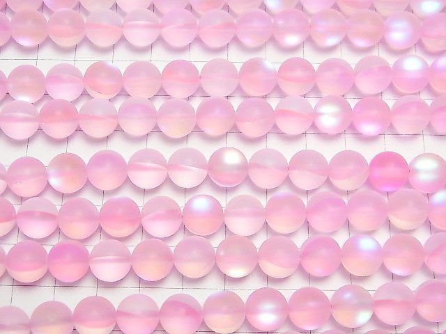 [Video] Frost Pink Luna Flash Round 10mm 1strand beads (aprx.15inch/36cm)