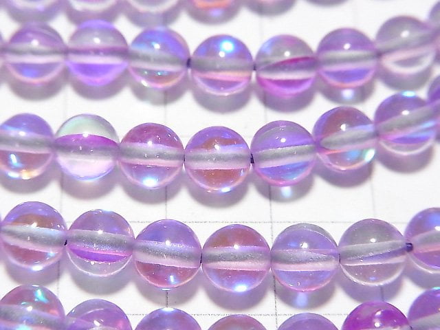 Purple Luna Flash Round 6mm 1strand beads (aprx.14inch/35cm)