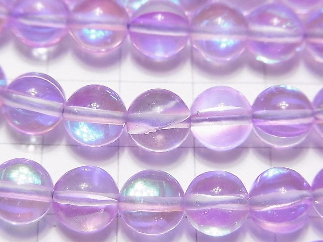 1strand $6.79! Purple Luna Flash Round 8mm 1strand beads (aprx.15inch / 37cm)