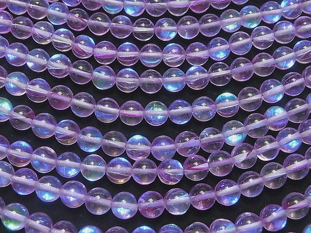 1strand $6.79! Purple Luna Flash Round 8mm 1strand beads (aprx.15inch / 37cm)