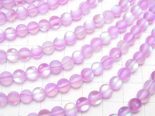 Frost Purple Luna Flash Round 6mm 1strand beads (aprx.15inch/37cm)