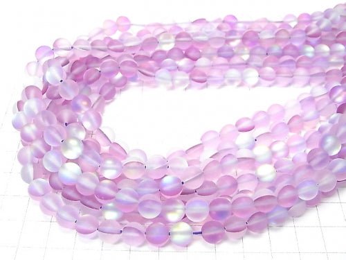 Frost Purple Luna Flash Round 8mm 1strand beads (aprx.15inch/37cm)