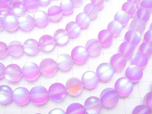 Frost Purple Luna Flash Round 10mm 1strand beads (aprx.15inch/36cm)