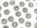 Bali Silver Rondelle Daisy 6x6x1.5mm Oxidized Finish 4pcs
