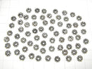 Bali Silver Rondelle Daisy 6x6x1.5mm Oxidized Finish 4pcs