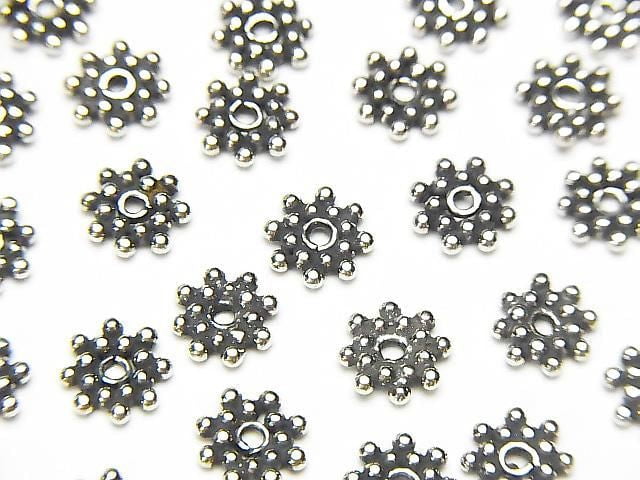 Bali Silver Rondelle 6x6x1mm Oxidized Finish 5pcs
