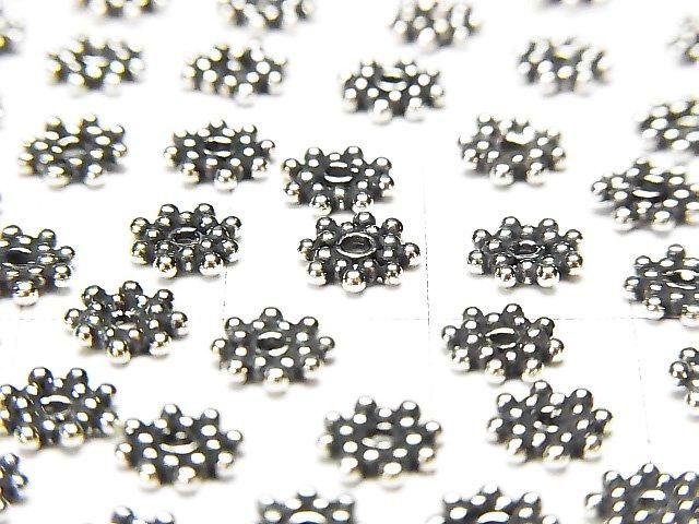 Bali Silver Rondelle 6x6x1mm Oxidized Finish 5pcs