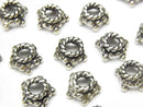 Bali Silver Bead Cap 8x8x4mm Oxidized Finish 2pcs