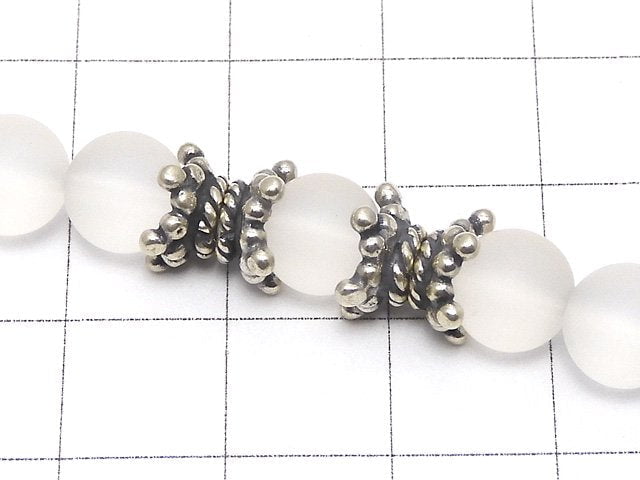 Bali Silver Beads Cap 8 x 8 x 4 mm Oxidized Finish 2 pcs $3.79!