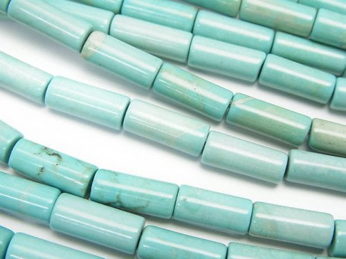 Magnesite Turquoise, Tube Gemstone Beads