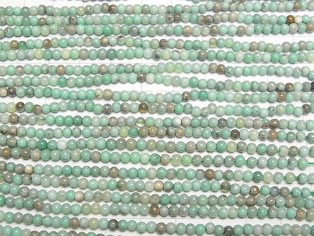 [Video] Natural color green Chalcedony Round 3mm 1strand beads (aprx.15inch/38cm)