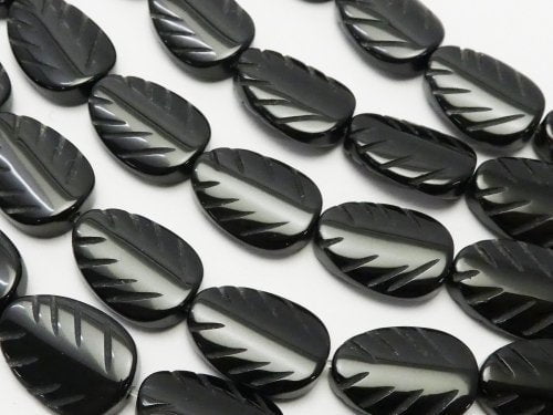 Leaf, Onyx Gemstone Beads