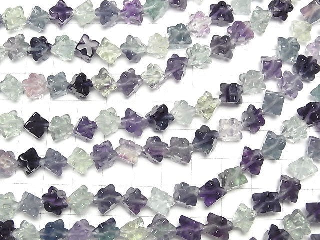 [Video] Multi color Fluorite AA++ Star Dice Shape 8x8mm half or 1strand beads (aprx.15inch/37cm)