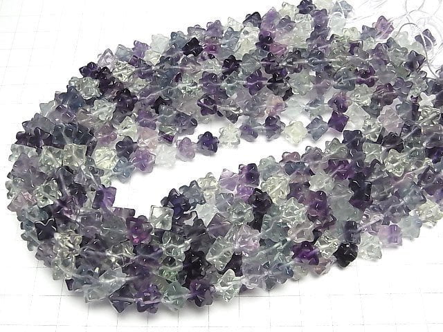 [Video] Multi color Fluorite AA++ Star Dice Shape 8x8mm half or 1strand beads (aprx.15inch/37cm)