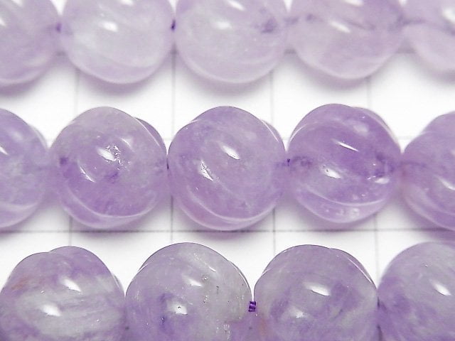 [Video] Lavender Amethyst AA++ Round 12mm S line Twist half or 1strand beads (aprx.15inch/38cm)