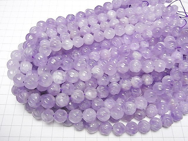 [Video] Lavender Amethyst AA++ Round 12mm S line Twist half or 1strand beads (aprx.15inch/38cm)