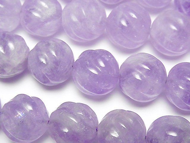 Lavender Amethyst, Round, Twist Gemstone Beads