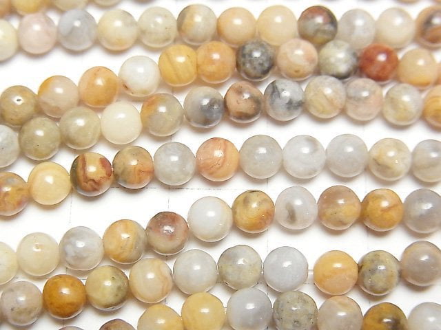 [Video] Crazy lace agate Round 4mm 1strand beads (aprx.14inch/35cm)