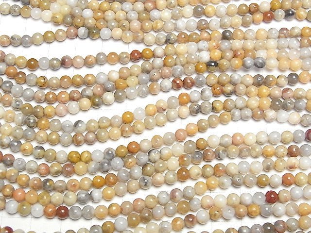 [Video] Crazy lace agate Round 4mm 1strand beads (aprx.14inch/35cm)