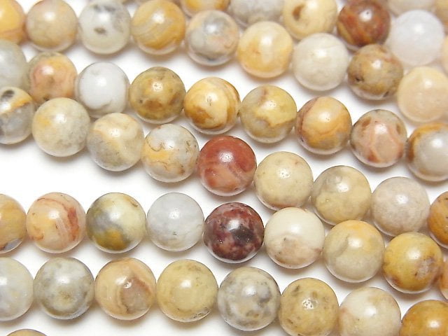 [Video] Crazy lace agate Round 6.5mm 1strand beads (aprx.14inch/35cm)