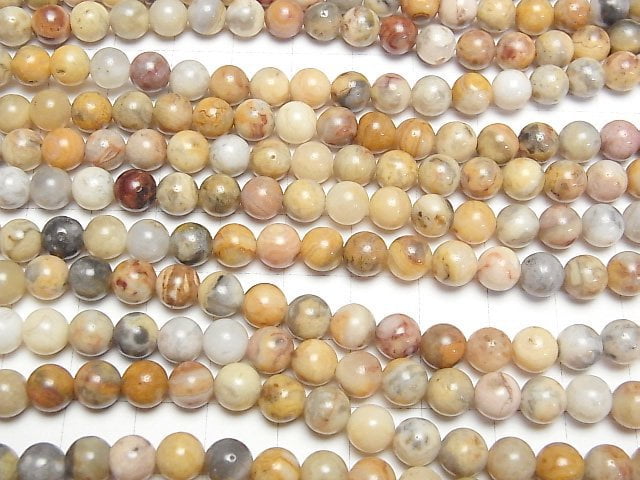 [Video] Crazy lace agate Round 6.5mm 1strand beads (aprx.14inch/35cm)