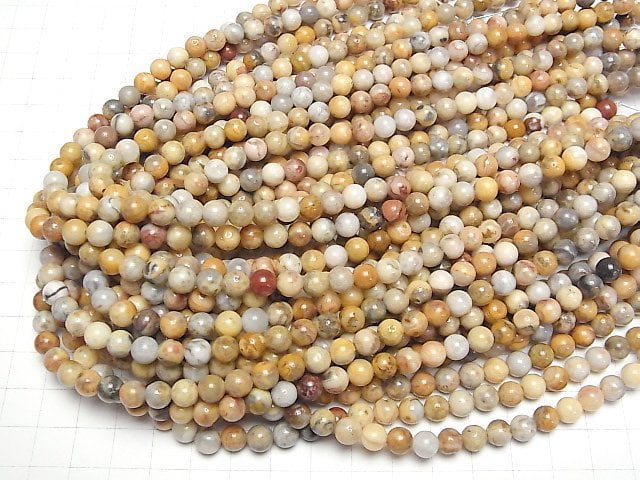 [Video] Crazy lace agate Round 6.5mm 1strand beads (aprx.14inch/35cm)