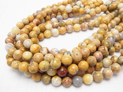 Crazy lace agate Round 10 mm half or 1 strand beads (aprx.15 inch / 38 cm)