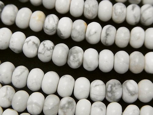 Howlite Magnesite, Roundel Gemstone Beads