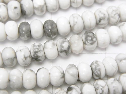 1strand $6.79! Howlite Magnesite  Roundel 6x6x4 1strand beads (aprx.15inch/38cm)