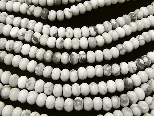 1strand $6.79! Howlite Magnesite  Roundel 6x6x4 1strand beads (aprx.15inch/38cm)