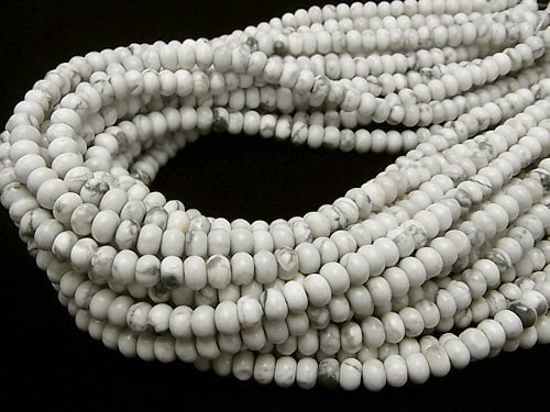 1strand $6.79! Howlite Magnesite  Roundel 6x6x4 1strand beads (aprx.15inch/38cm)