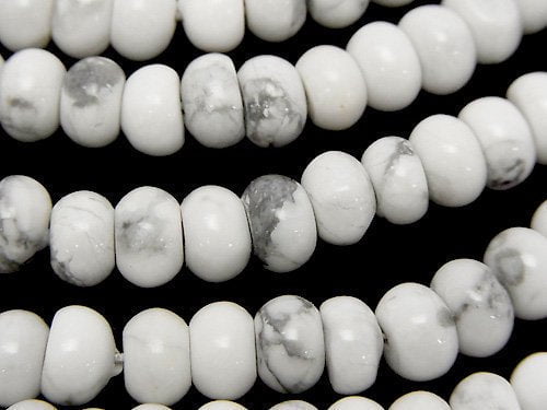 Howlite Magnesite, Roundel Gemstone Beads