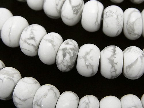 Howlite Magnesite, Roundel Gemstone Beads