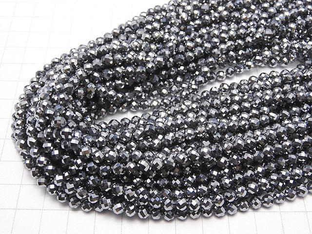 [Video]High Quality! Terahertz 32Faceted Round 5mm 1strand beads (aprx.15inch/36cm)