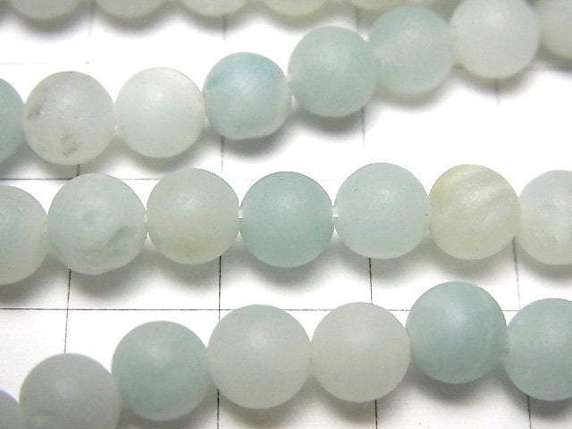 [Video] Frost Amazonite AA Round 6mm 1strand beads (aprx.15inch / 37cm)