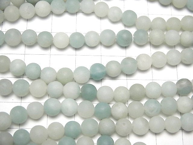 [Video] Frost Amazonite AA Round 6mm 1strand beads (aprx.15inch / 37cm)