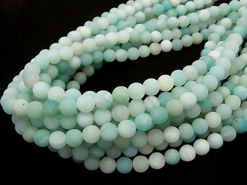 [Video] Frost Amazonite AA Round 8mm 1strand beads (aprx.15inch / 37cm)