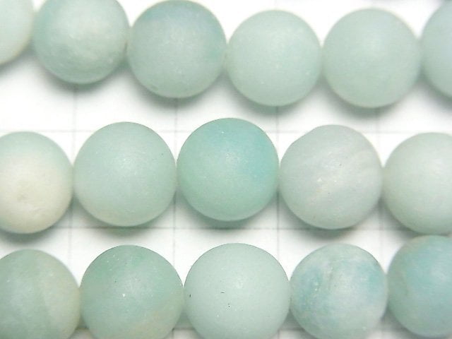 [Video] Frosted Amazonite AA Round 10mm 1strand beads (aprx.14inch/35cm)