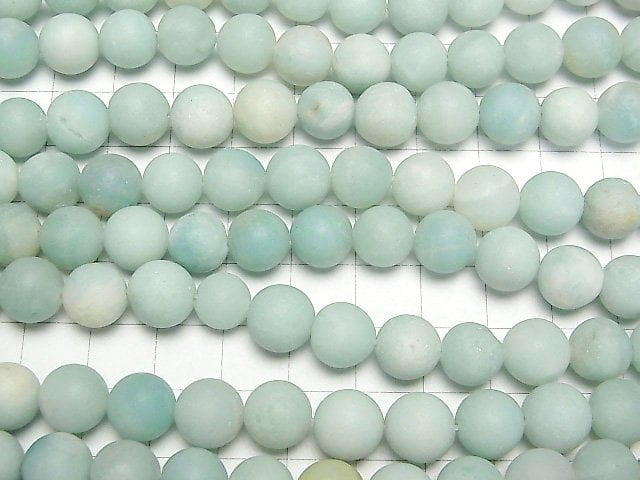 [Video] Frosted Amazonite AA Round 10mm 1strand beads (aprx.14inch/35cm)