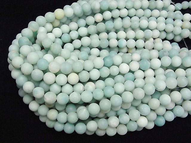 [Video] Frosted Amazonite AA Round 10mm 1strand beads (aprx.14inch/35cm)