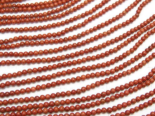 [Video] Red Jasper Round 2mm 1strand beads (aprx.15inch / 38cm)